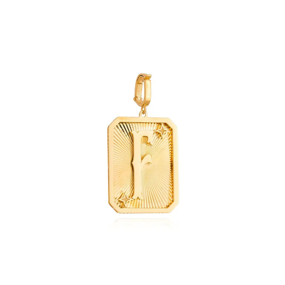   LETTER MEDAL GOLD PEND 4.4G 18KY Princess Jewelry Shop