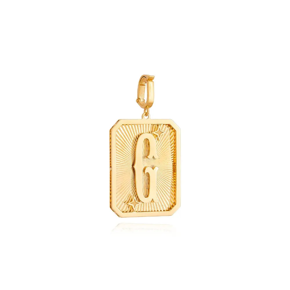   LETTER MEDAL GOLD PEND 4.4G 18KY Princess Jewelry Shop