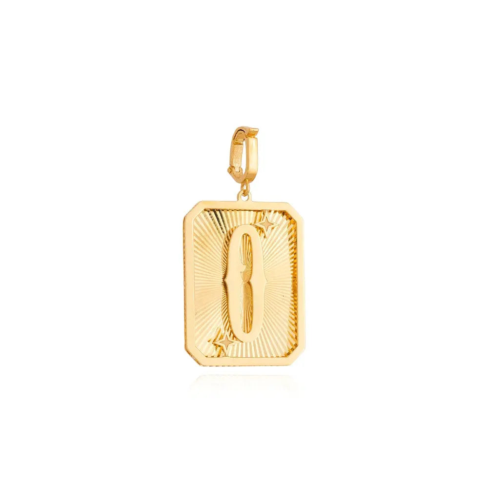   LETTER MEDAL GOLD PEND 4.4G 18KY Princess Jewelry Shop