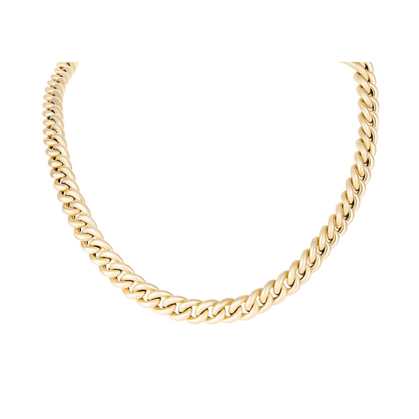 Large Cuban Link Chain Necklace in 14K Yellow Gold | JJ Jewelry Miami
