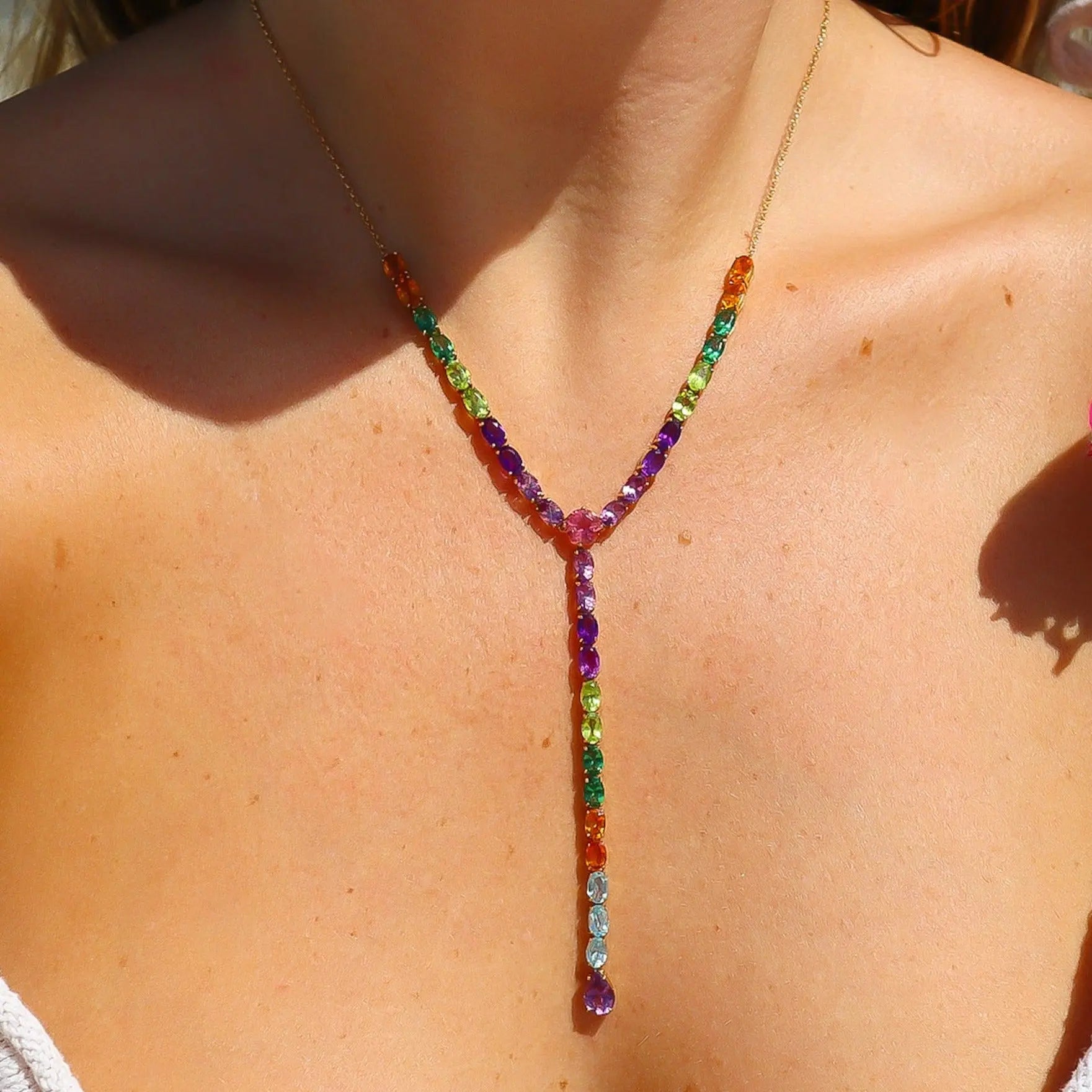 Lariat Rainbow Necklace-Princess Jewelry Shop