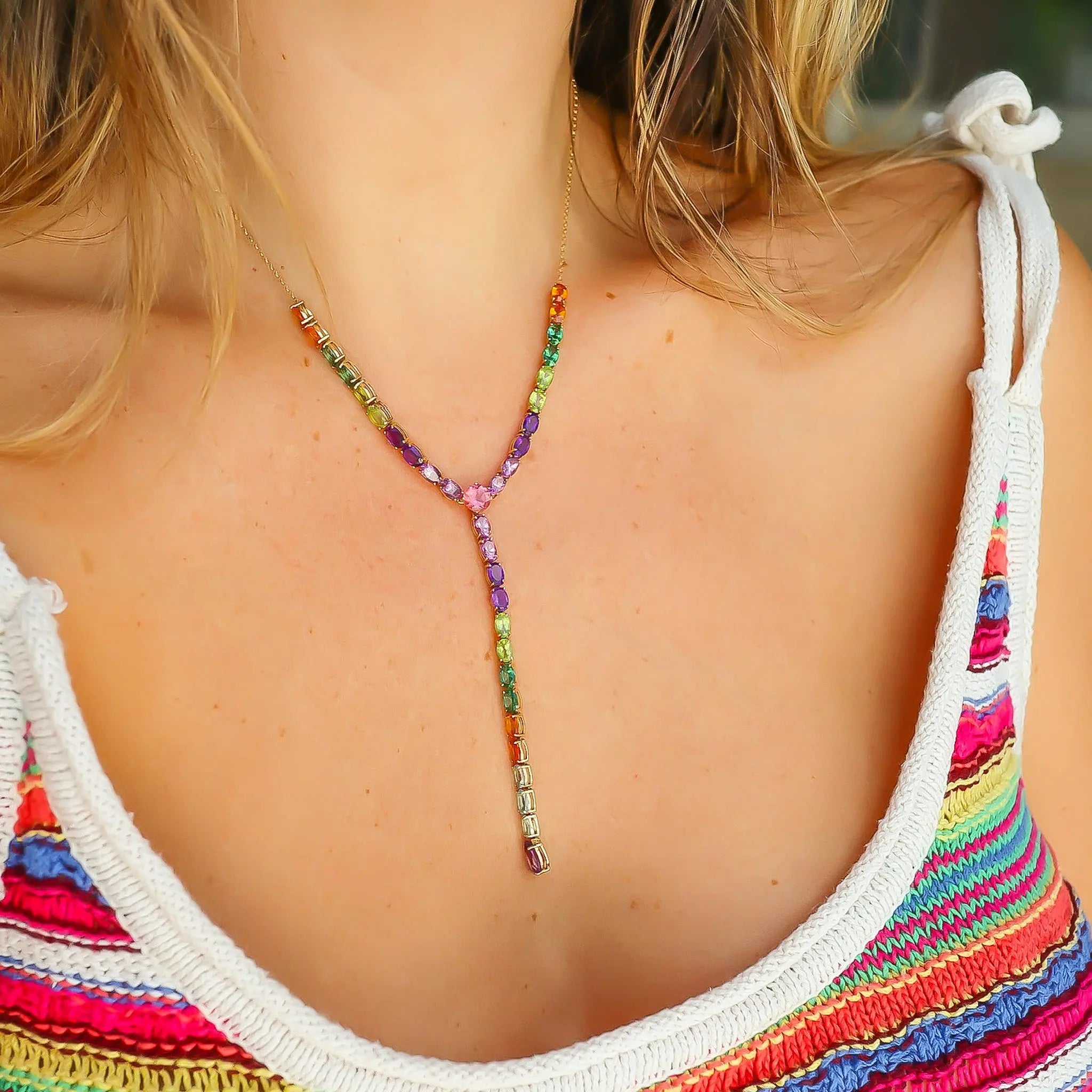 Lariat Rainbow Necklace-Princess Jewelry Shop