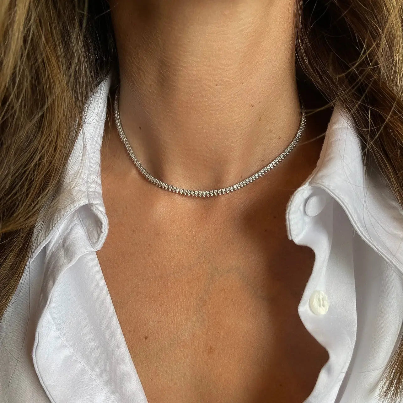 Lorena Diamond Tennis Necklace-Princess Jewelry Shop