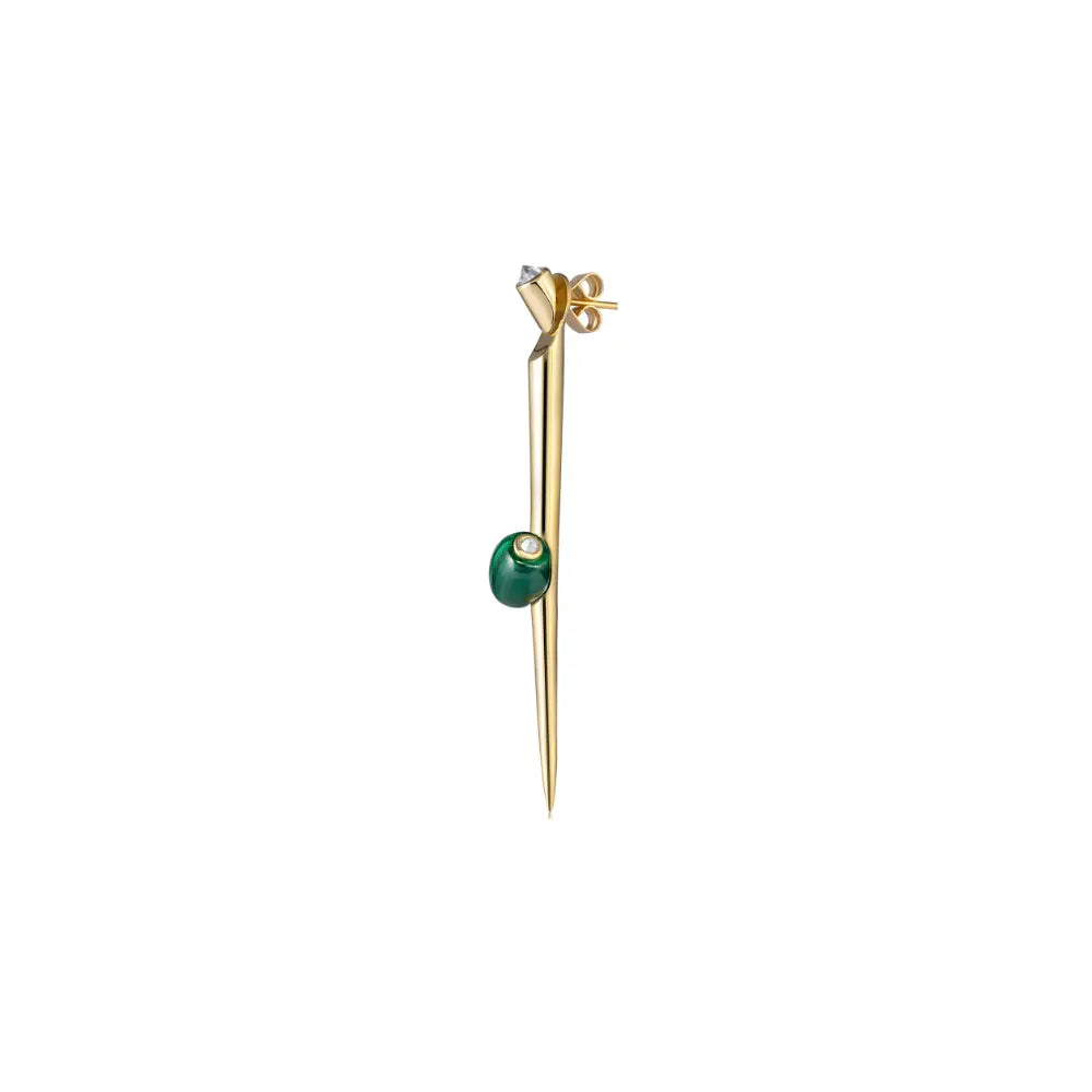 Malachite Martini Spike Earring-Princess Jewelry Shop