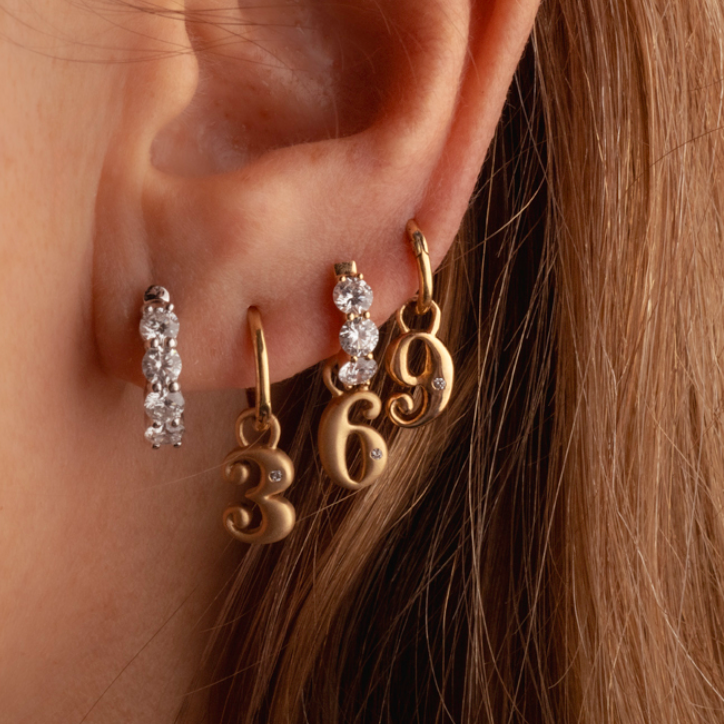 Mini Diamond Number Charm by Alessa Rocks