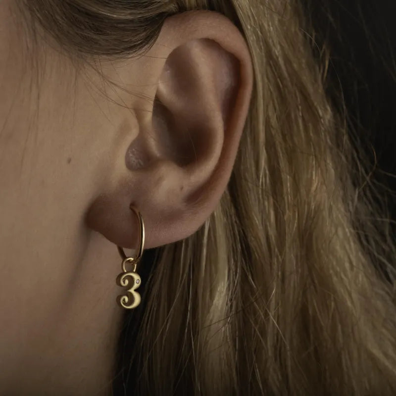 Mini Diamond Number Charm by Alessa Rocks