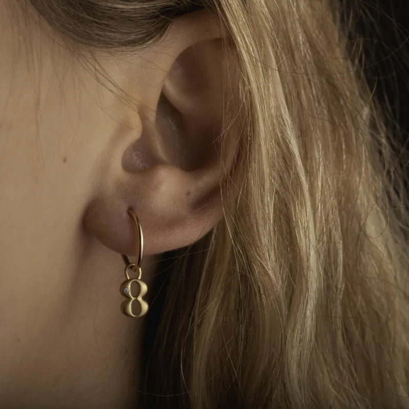 Mini Diamond Number Charm by Alessa Rocks