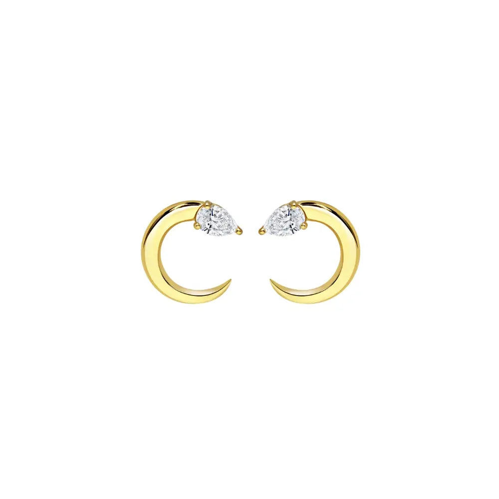   Moon Pear Diamond Earring in Yellow Gold Princess Jewelry Shop
