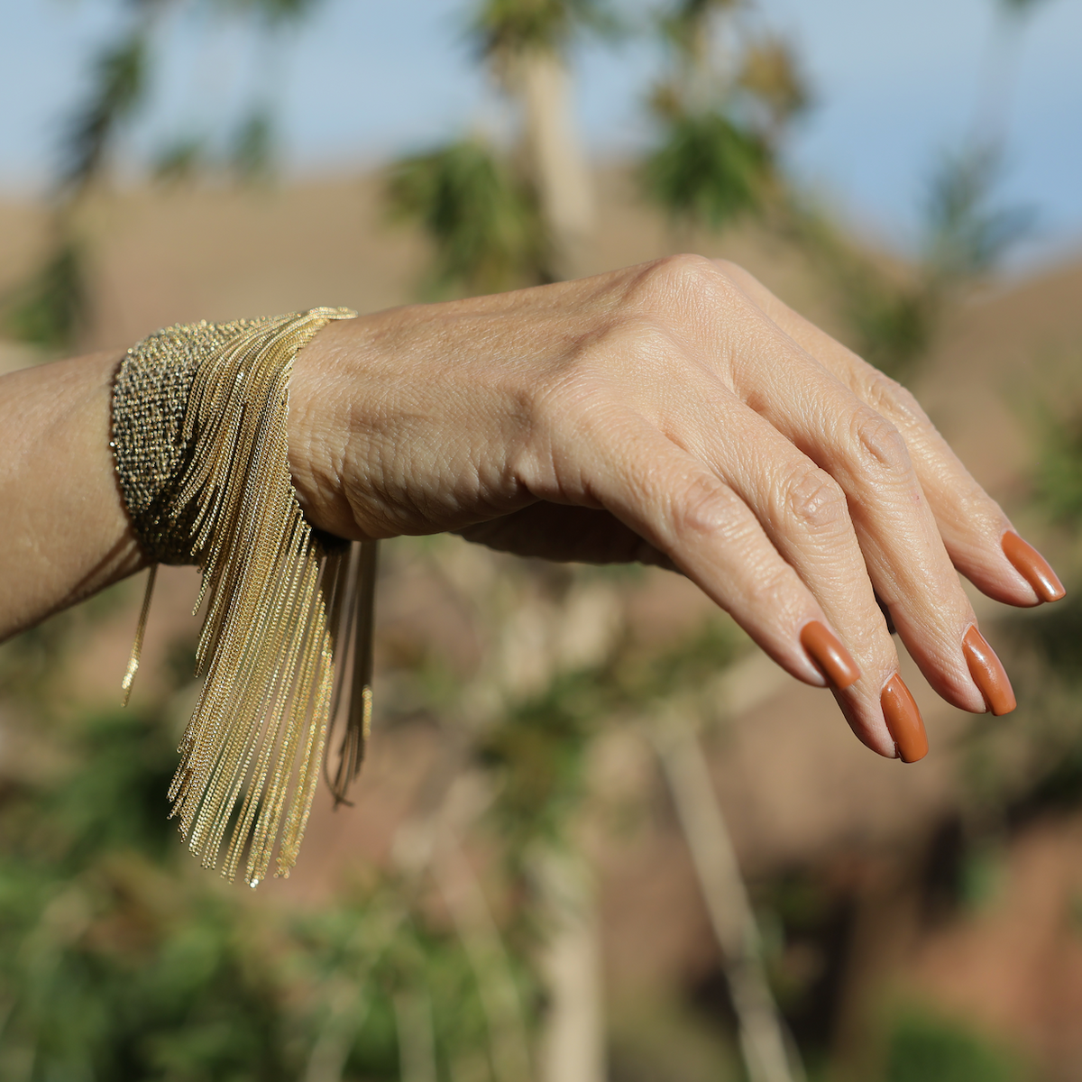 Morocco Silk Fringe Bracelet, lifestyle view 4 | JJ Jewelry