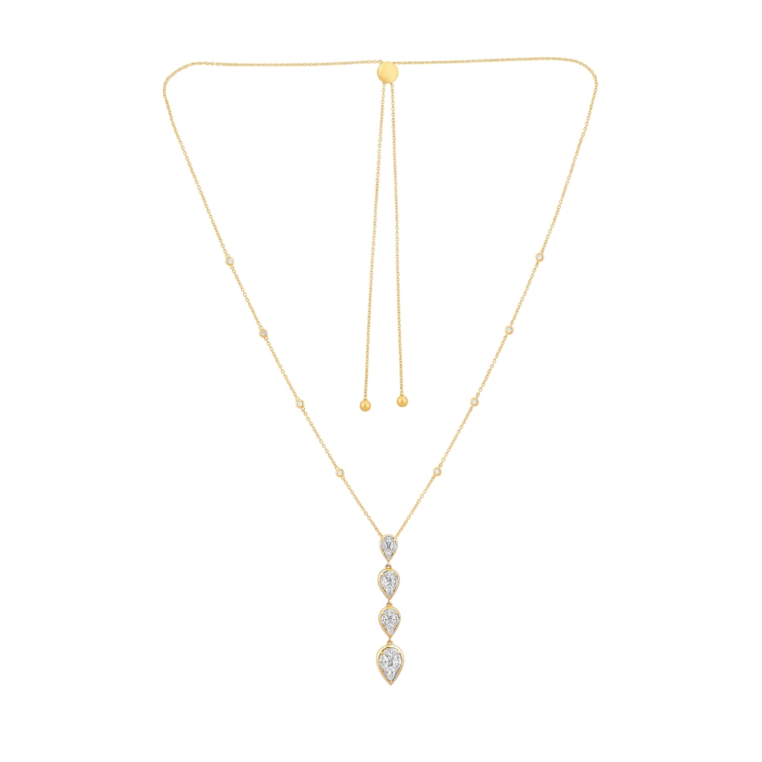 Mosaic Diamond Lariat Chain
