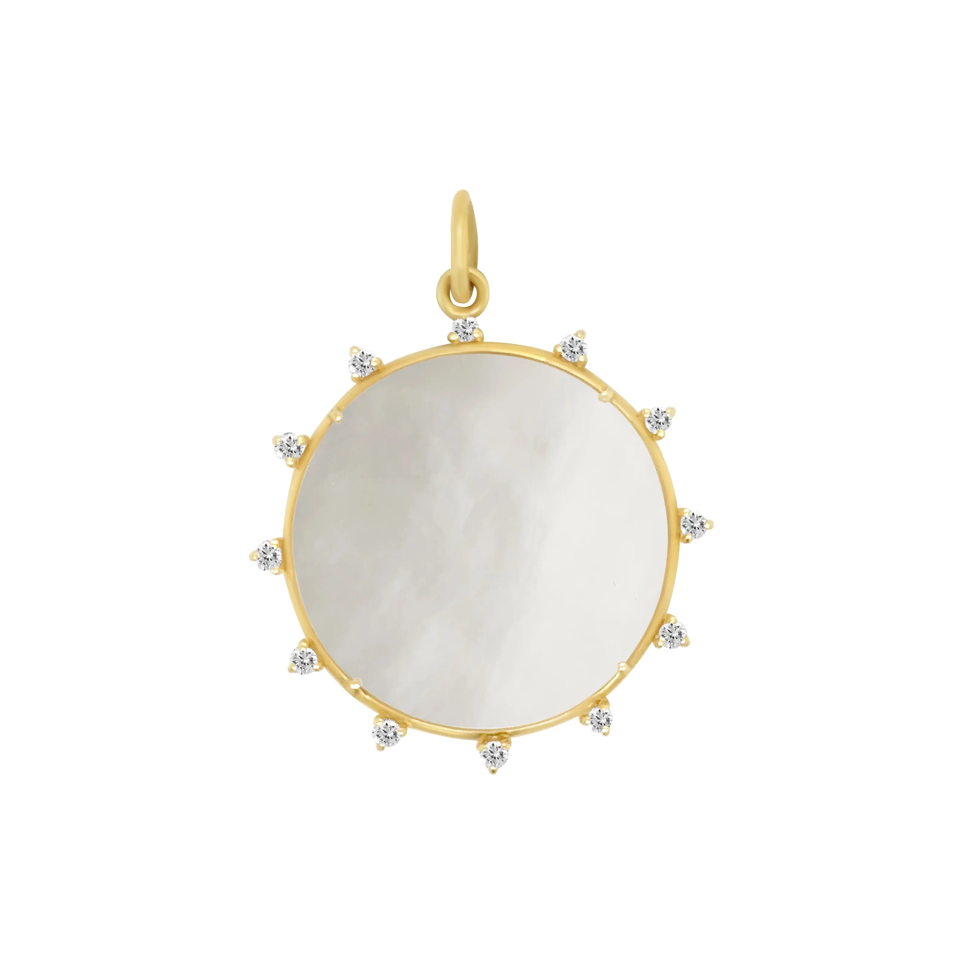 Mother of Pearl and Diamond Sun Pendant-Princess Jewelry Shop