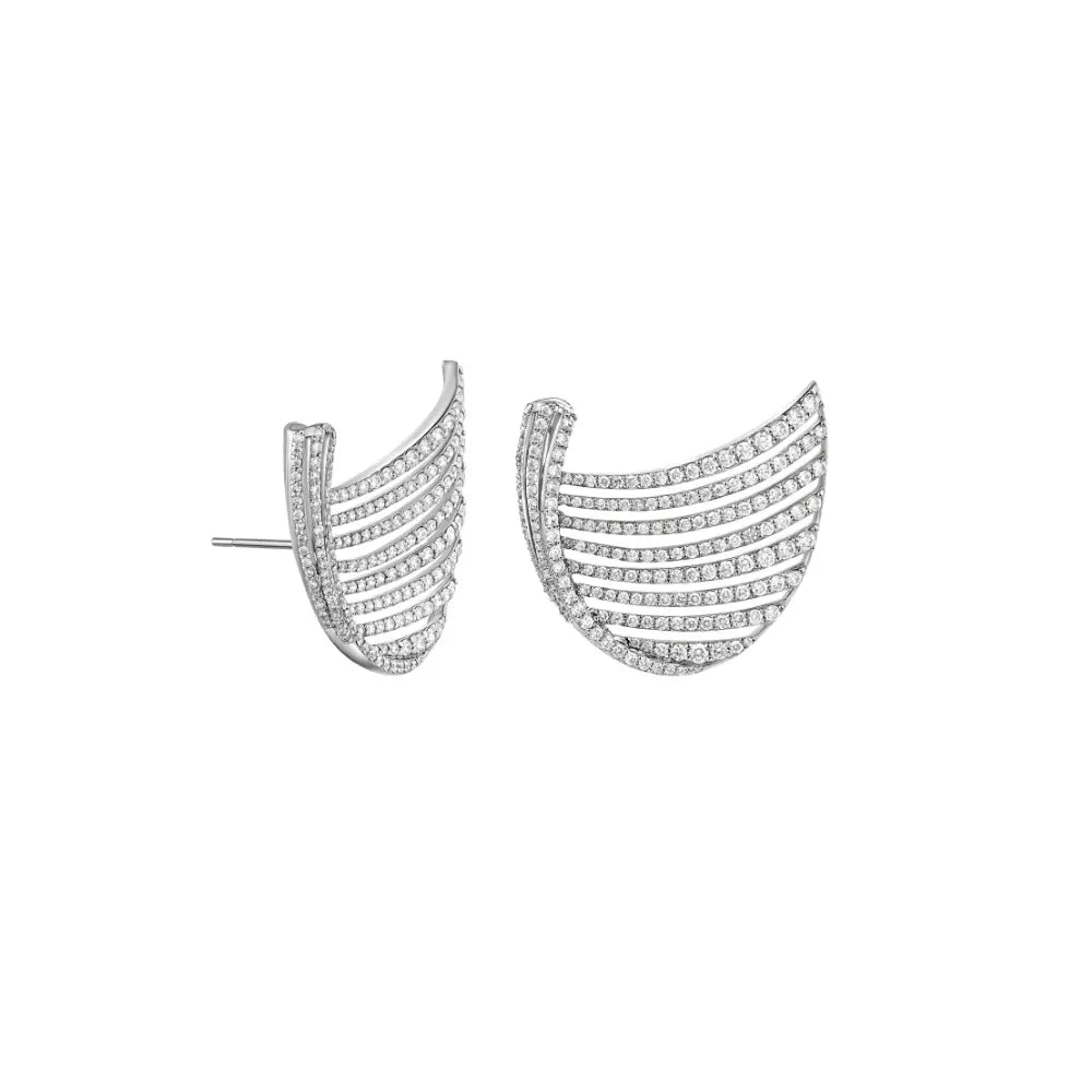 Multi Line Diamond Earrings-Princess Jewelry Shop