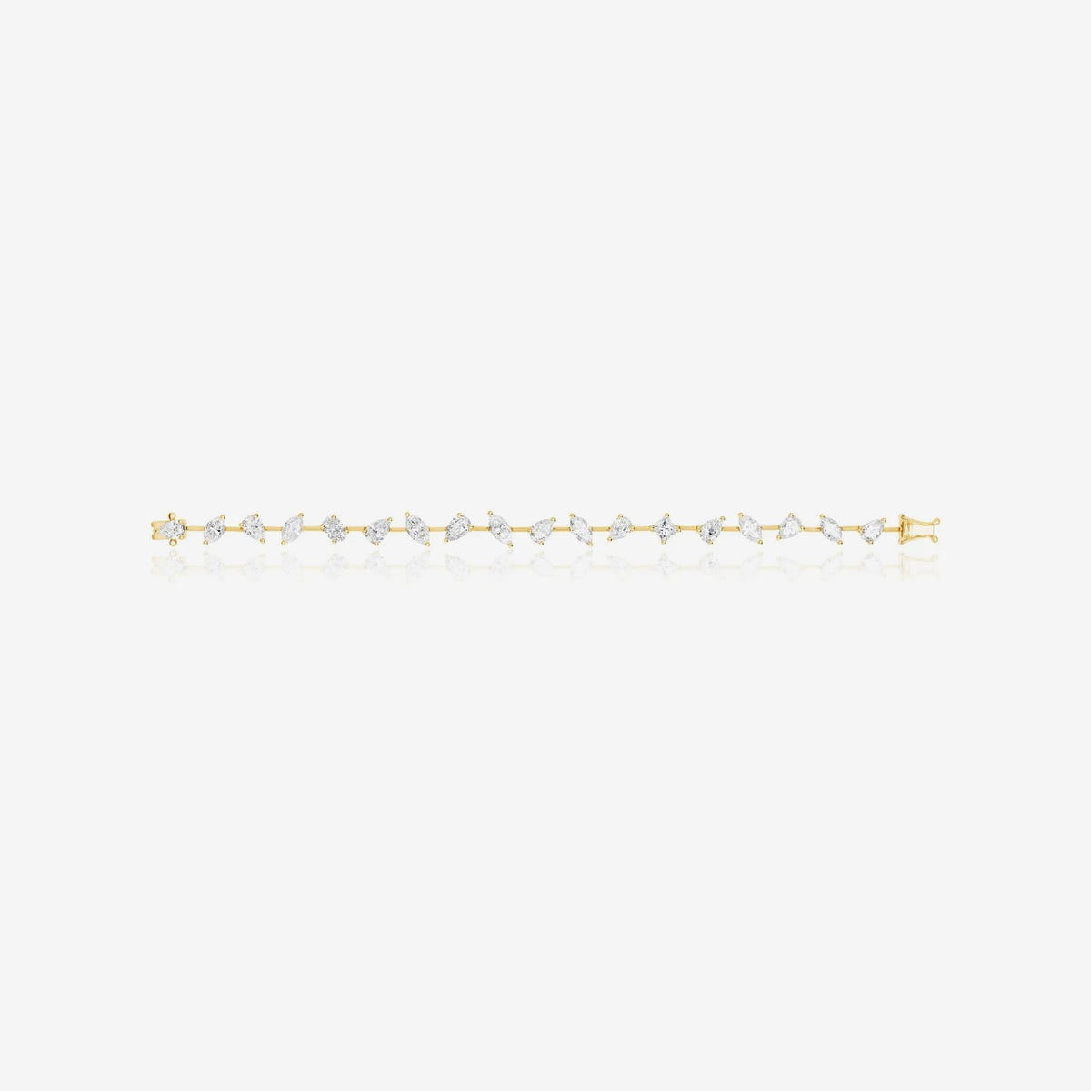 Multi-Shape Diamond Bracelet in Yellow Gold | JJ Jewelry