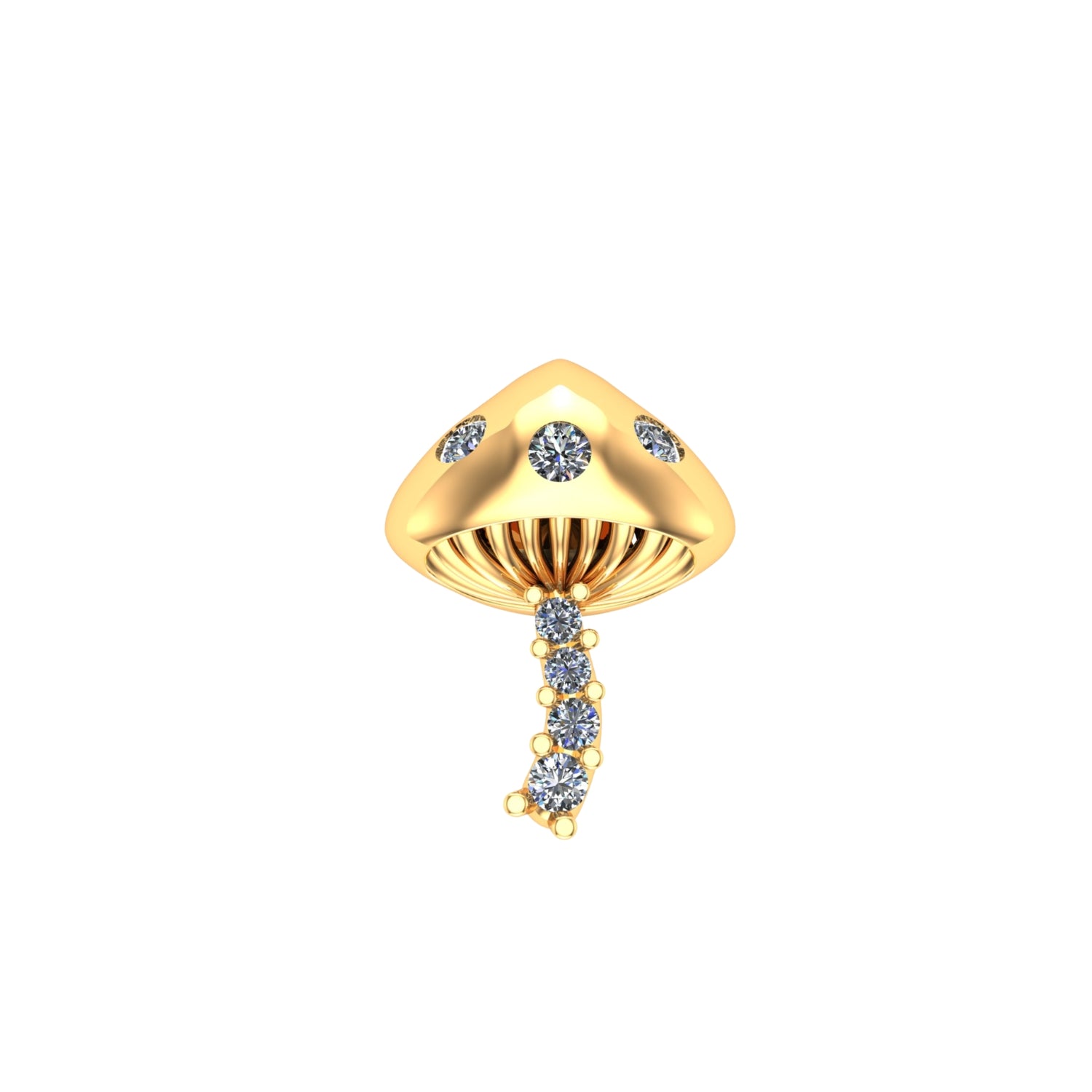 Mushroom Diamond Stud Earring by Alessa Rocks