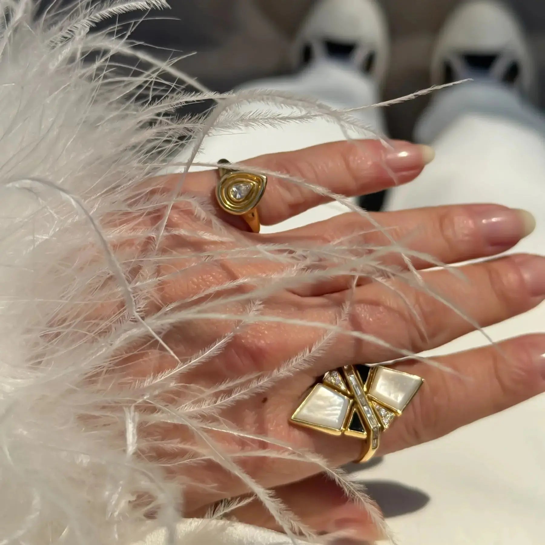   Single Diamond Pear Button Ring Princess Jewelry Shop