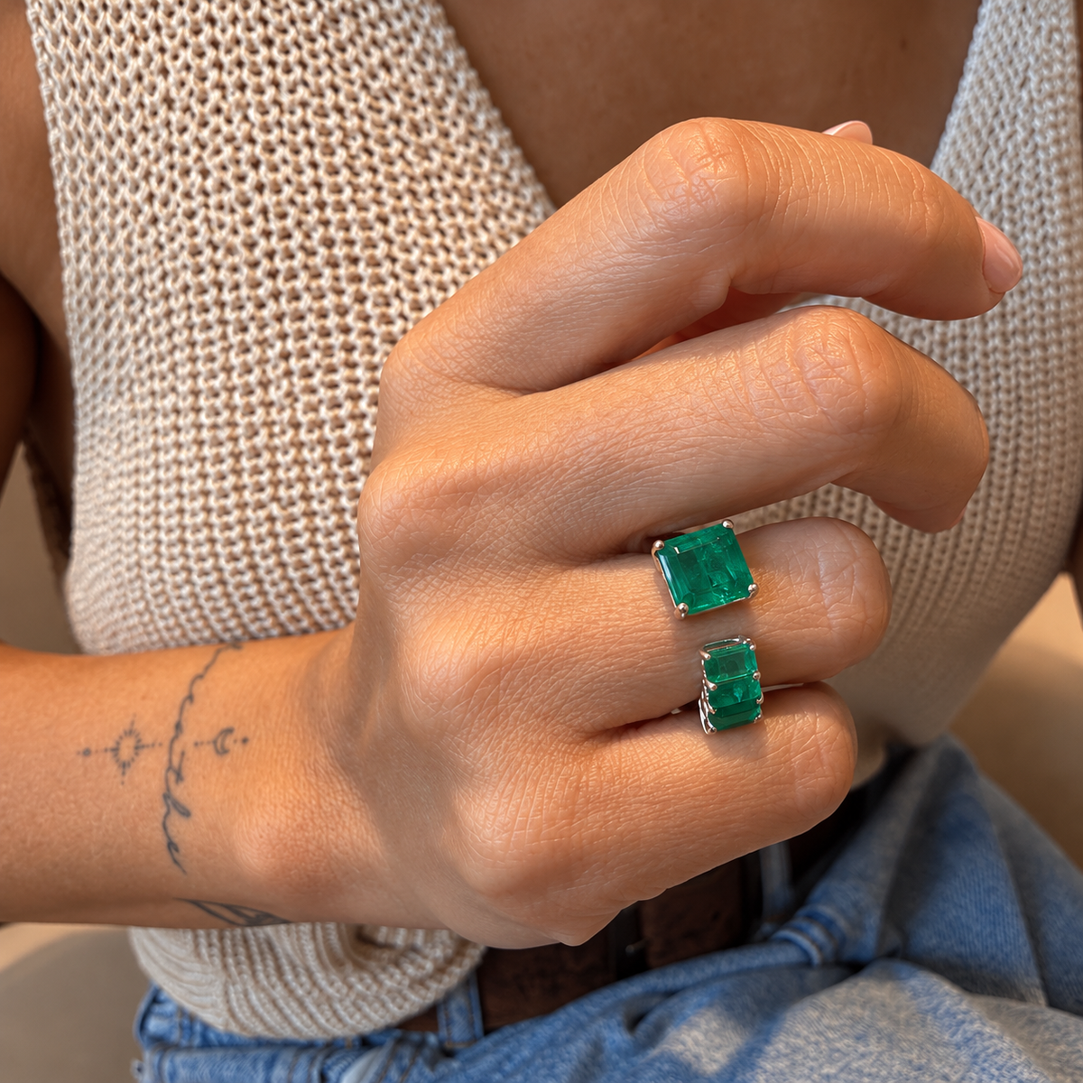 Open Emerald Ring