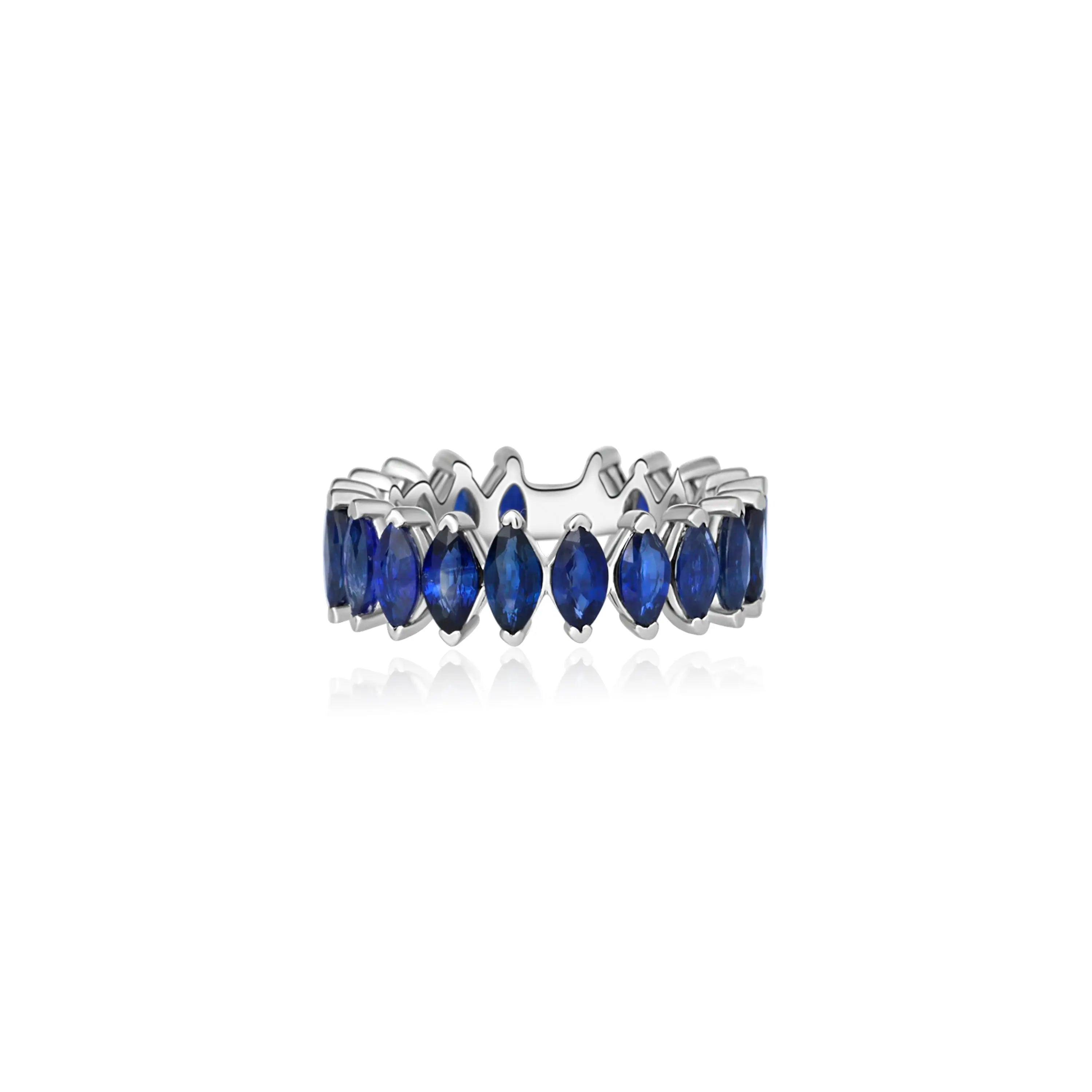 Oval Blue Sapphire Eternity Ring-Princess Jewelry Shop