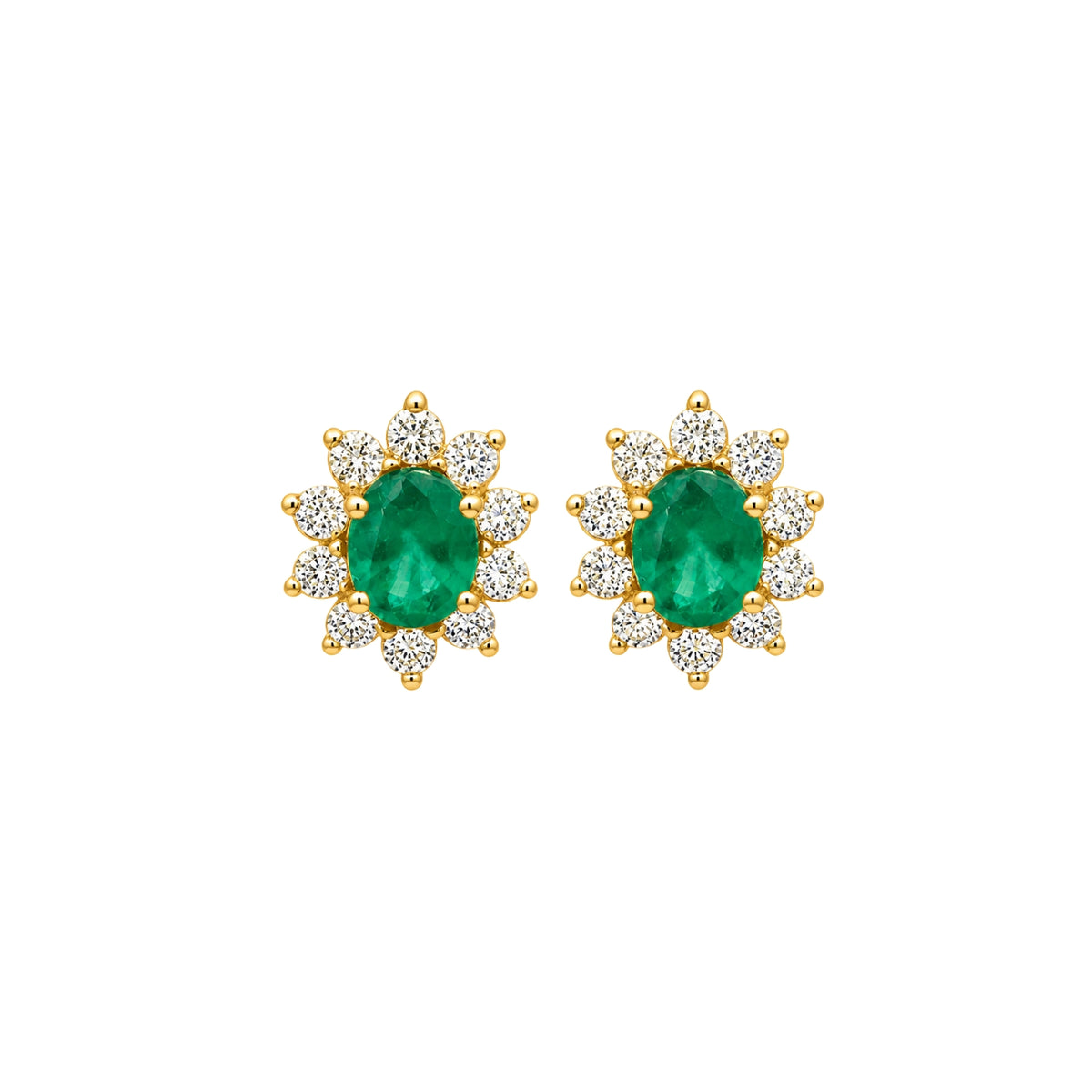 Oval Diamond Halo Stud Earrings
