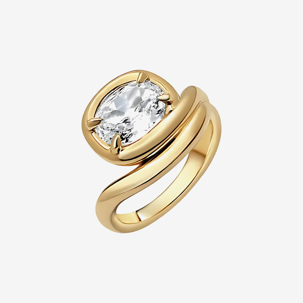 Oval Diamond Solitaire Ring in Yellow Gold | JJ Jewelry