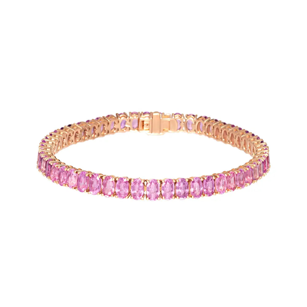 Oval Pink Sapphire Bracelet-Princess Jewelry Shop