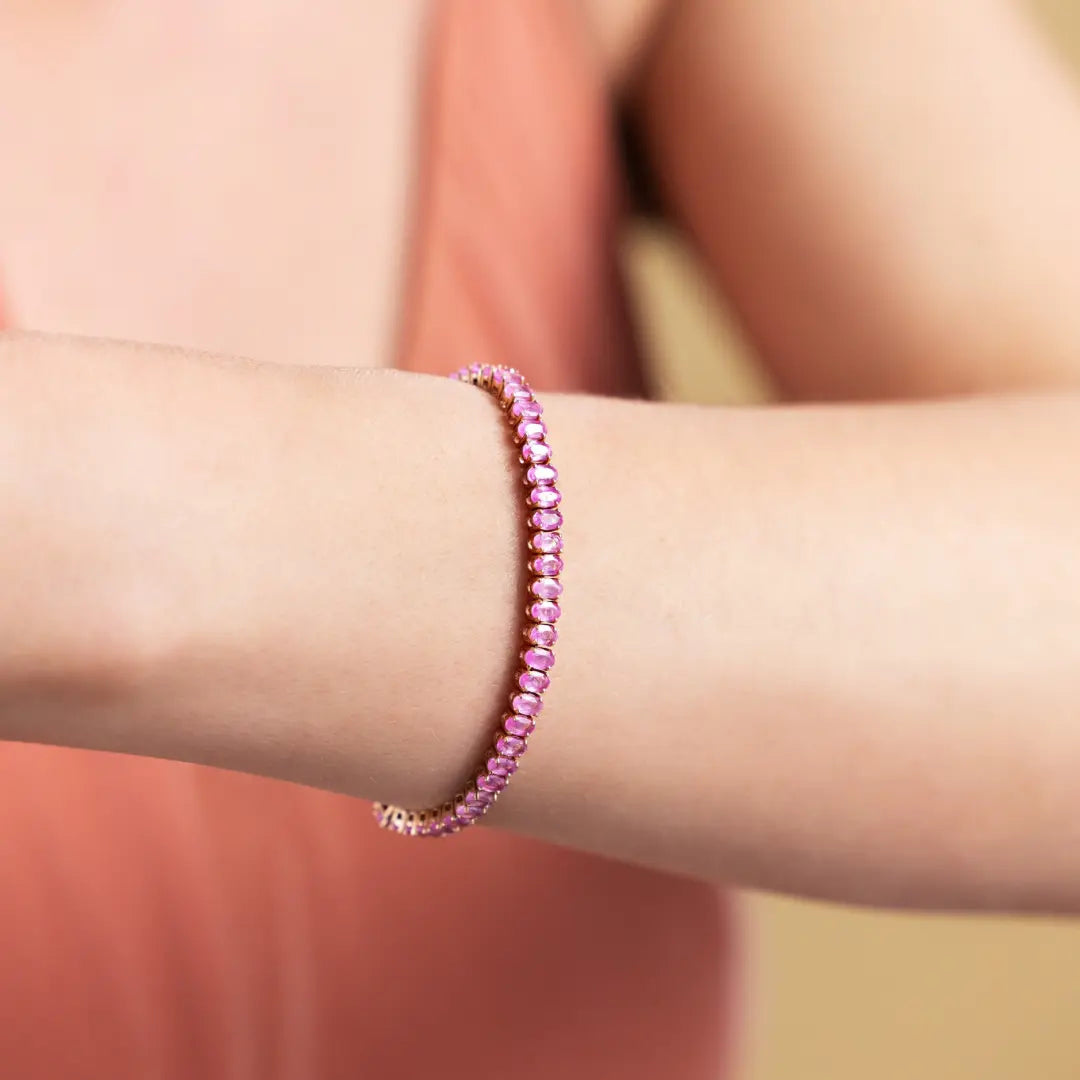 Oval Pink Sapphire Bracelet-Princess Jewelry Shop