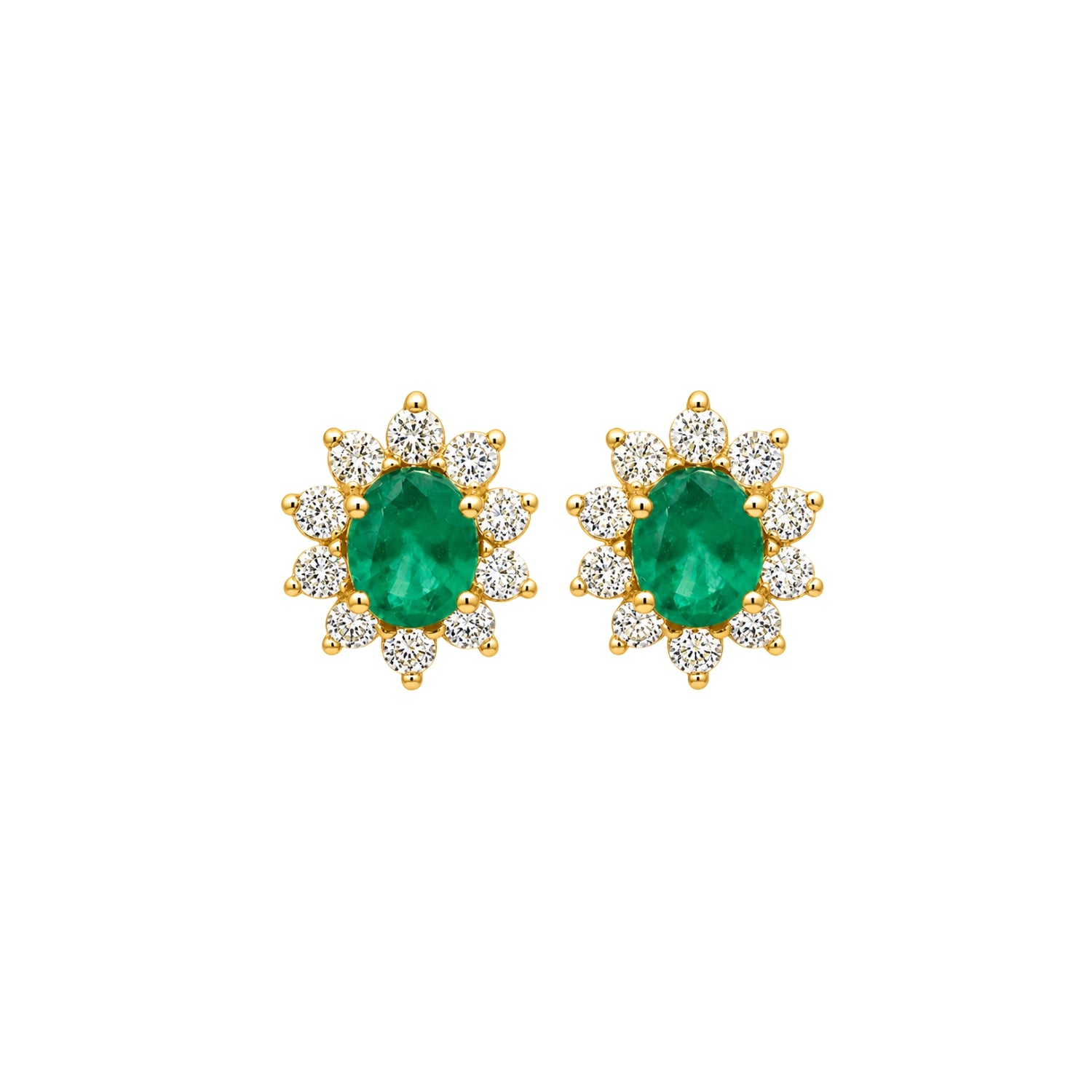 Oval Diamond Halo Stud Earrings