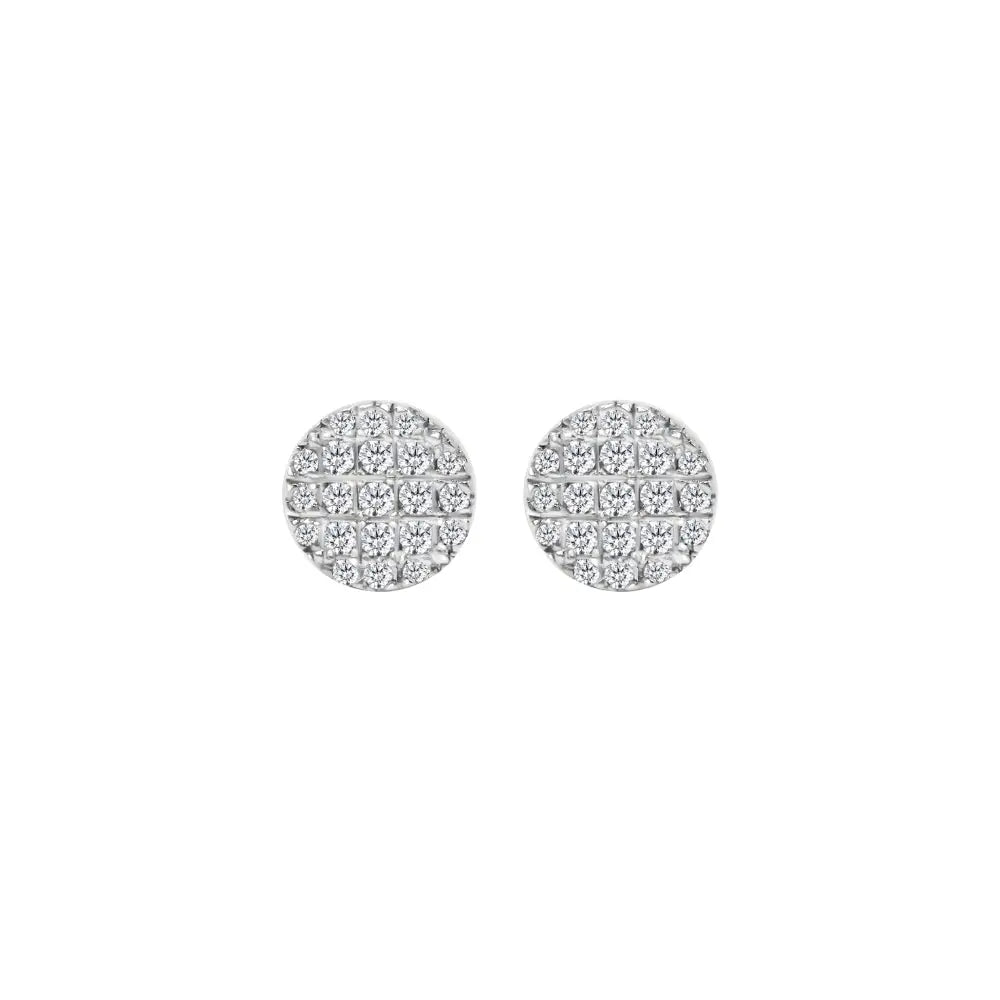   PAVET ROUND STUD EAR 18KW Princess Jewelry Shop