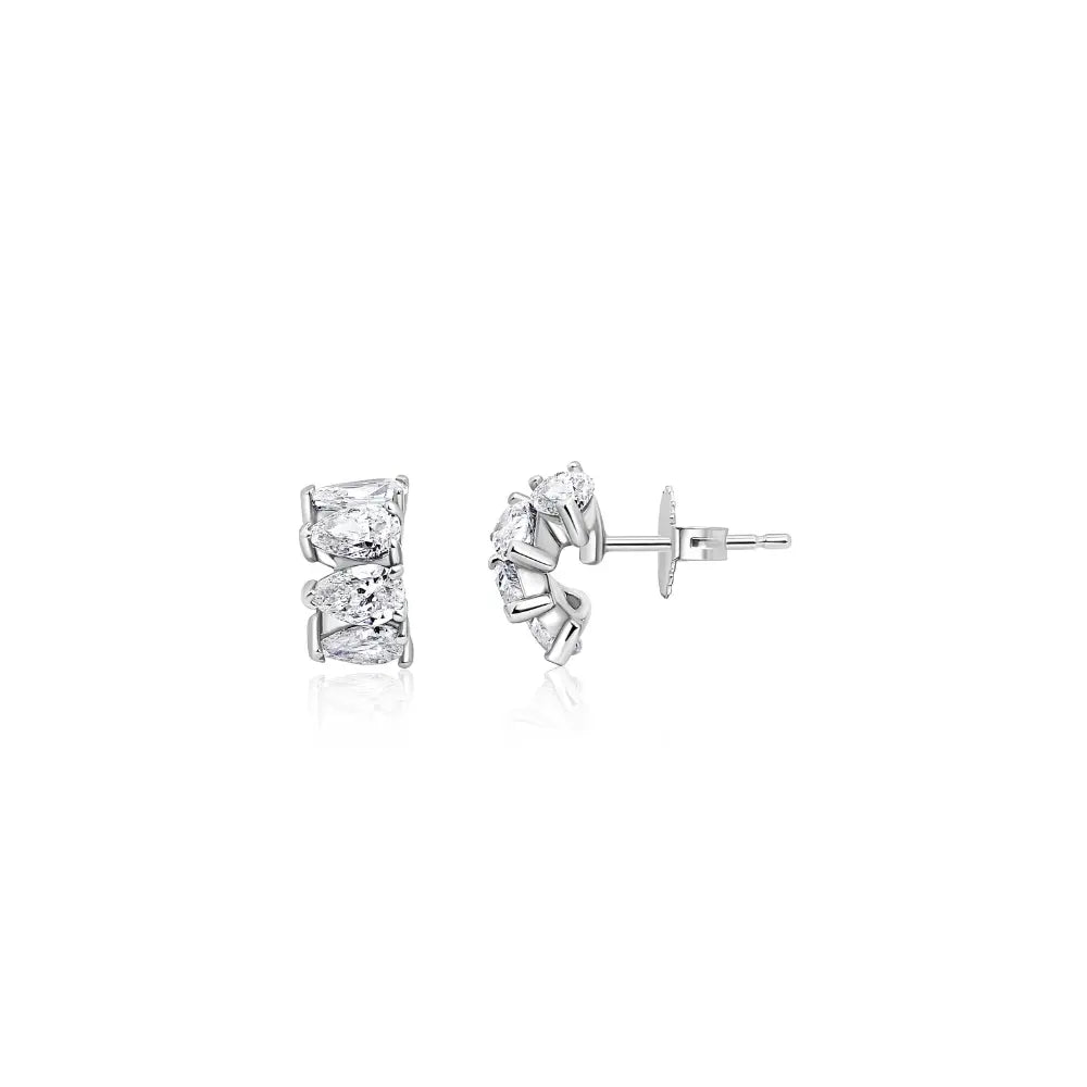   PEAR SHAPE DIA HOOP EAR D2.41 18KW Princess Jewelry Shop