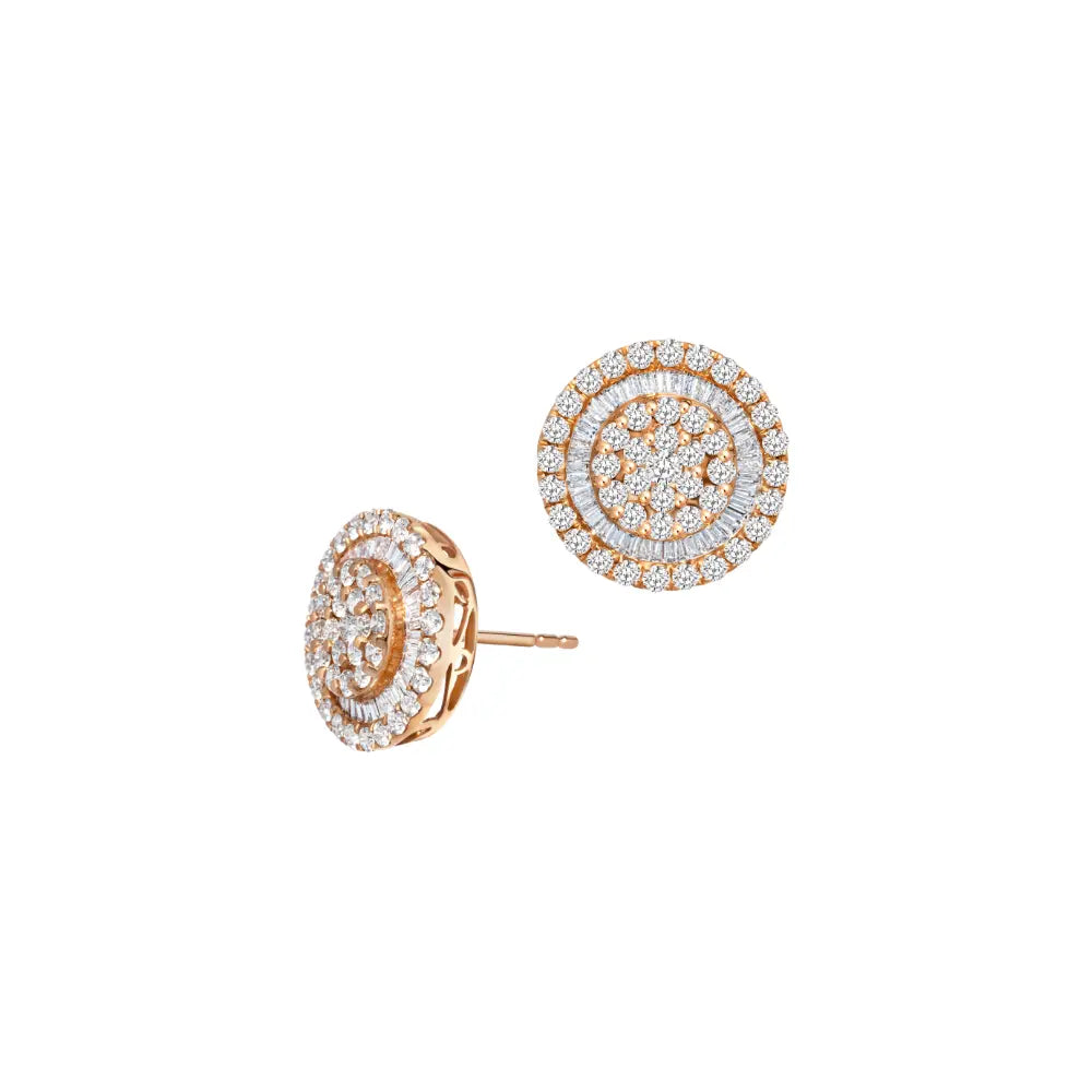 Pave Diamond Stud Earrings-Princess Jewelry Shop