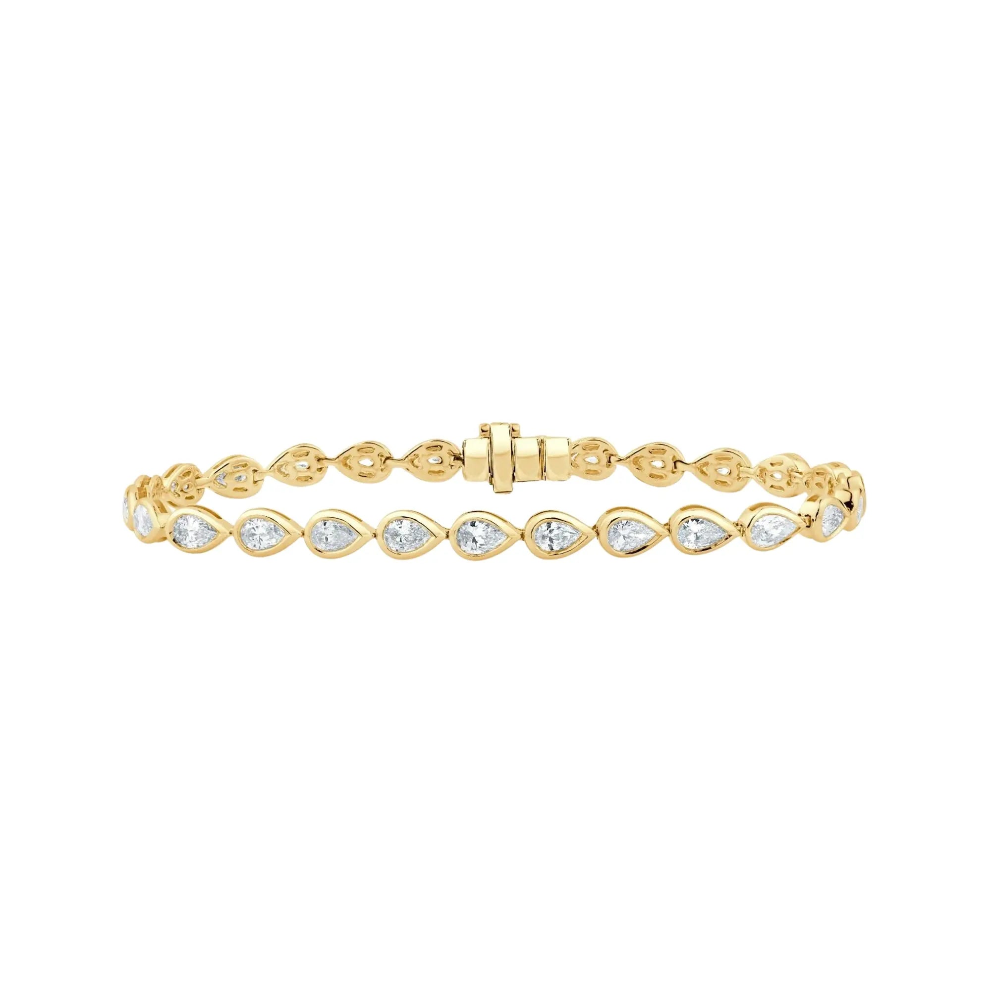 Pear-Shaped Bezel Diamond Bracelet-Princess Jewelry Shop