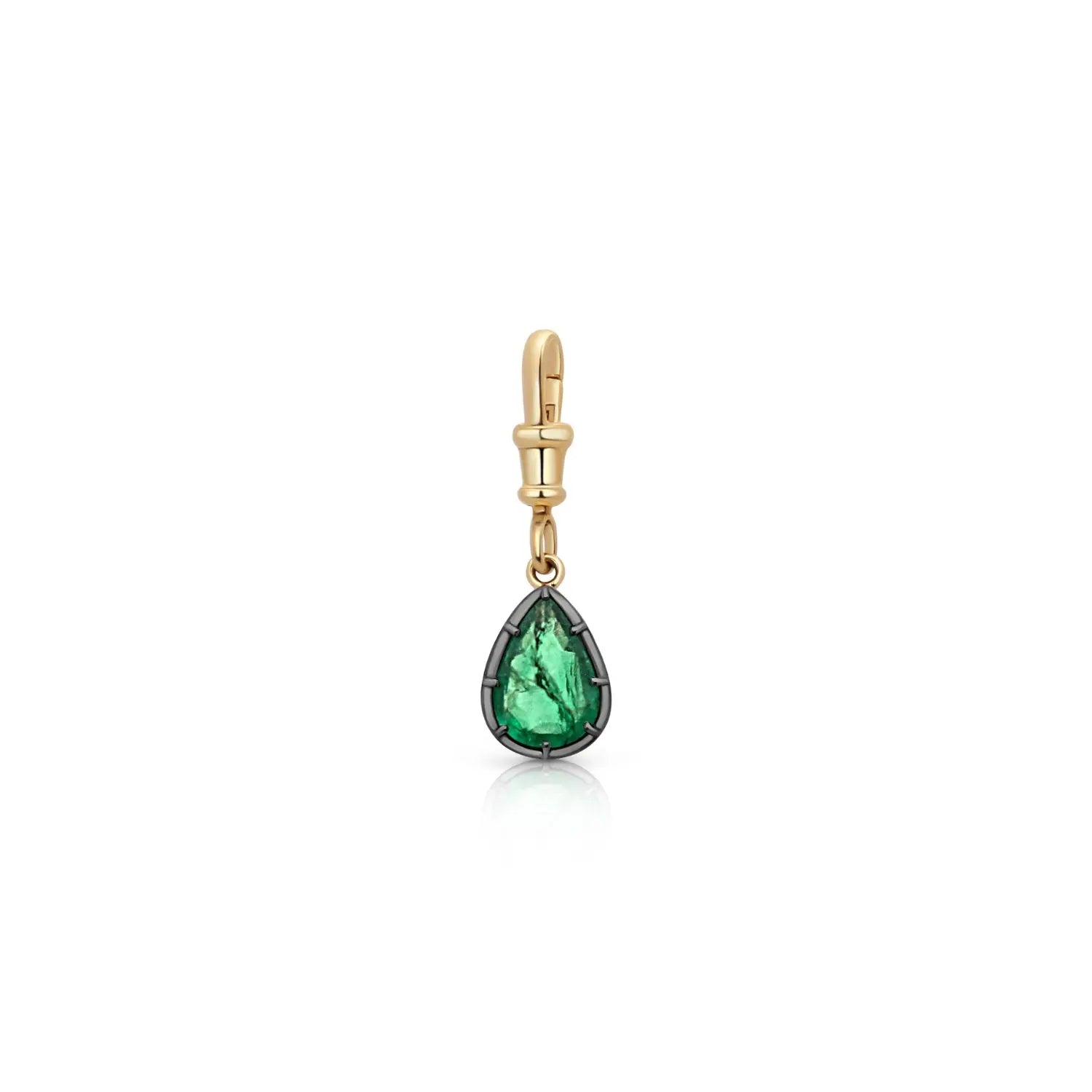 Pear-Shaped Emerald Pendant Charm-Princess Jewelry Shop