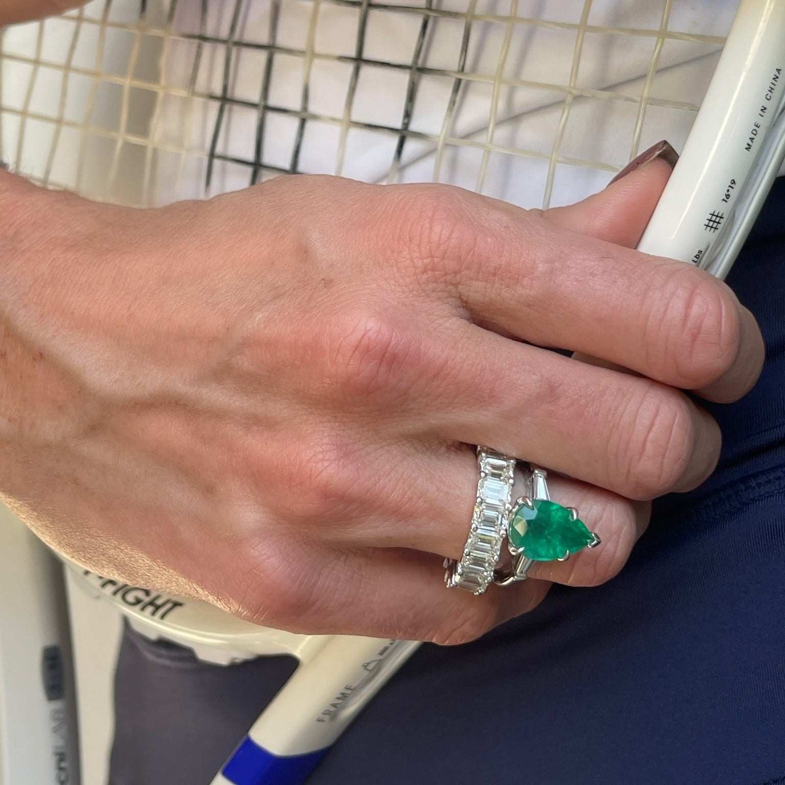 Emerald-Cut Diamond Full Eternity Band in 18K White Gold