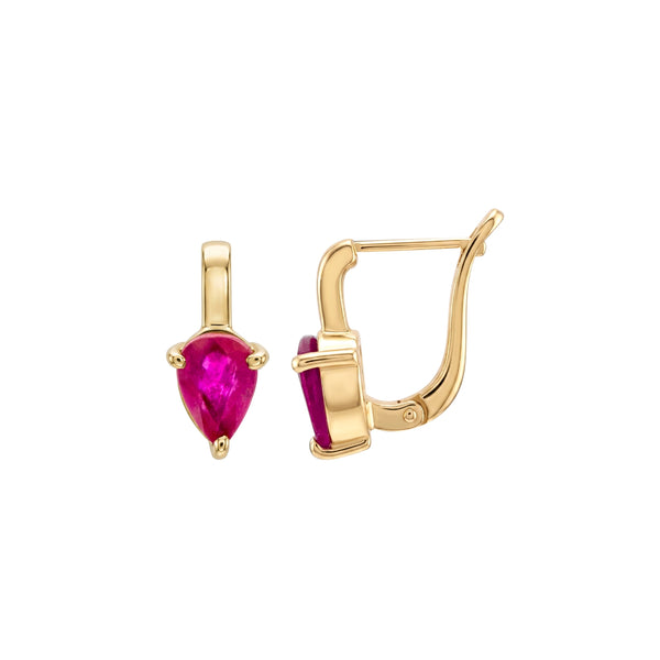 Pear-Shaped Gemstone Drop Earrings in 18K Yellow Gold