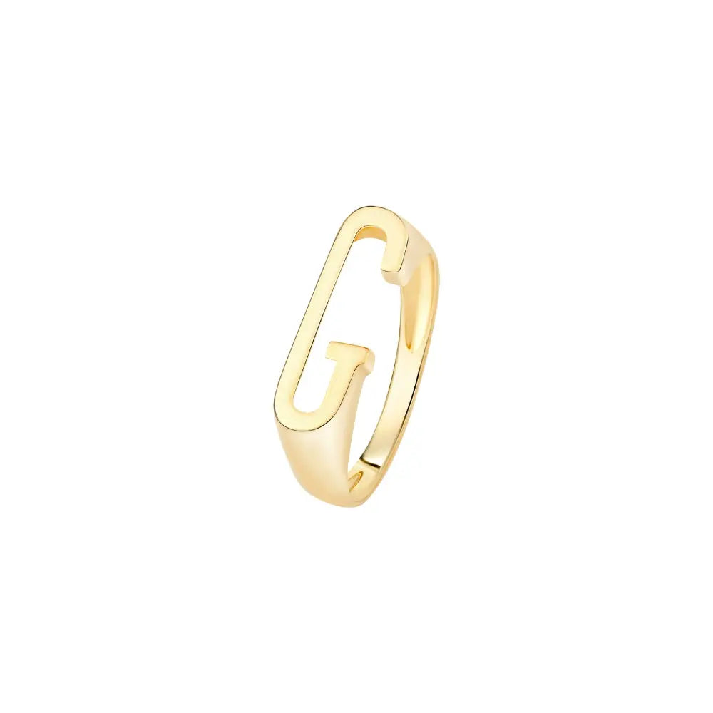   Yellow Gold Letter Ring Princess Jewelry Shop