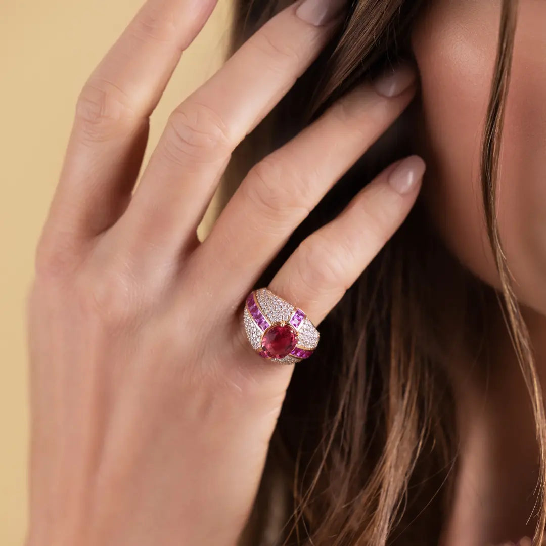 Pink Hues & Diamond Jumbo Ring-Princess Jewelry Shop