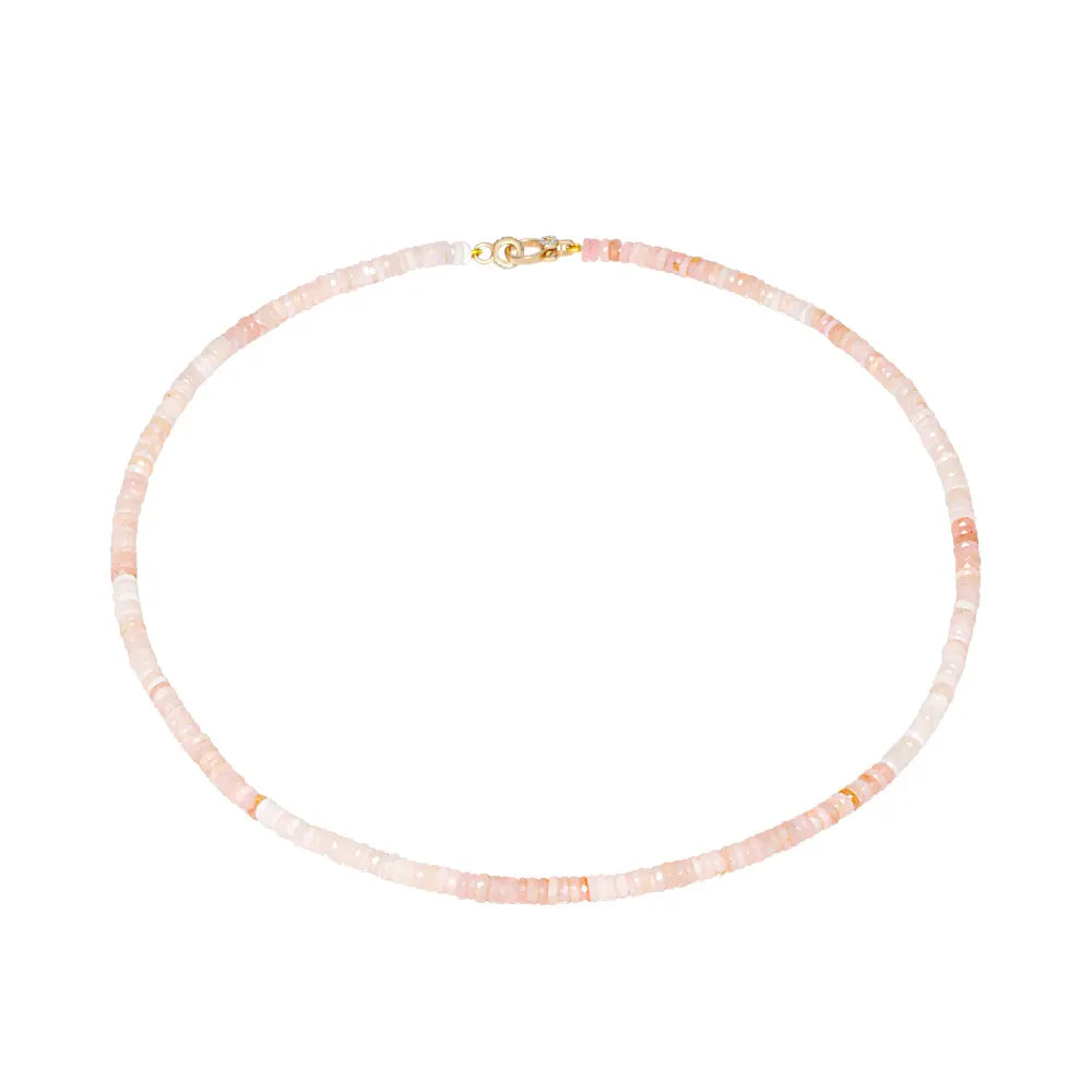 Pink Quartz Disk Chain-Princess Jewelry Shop