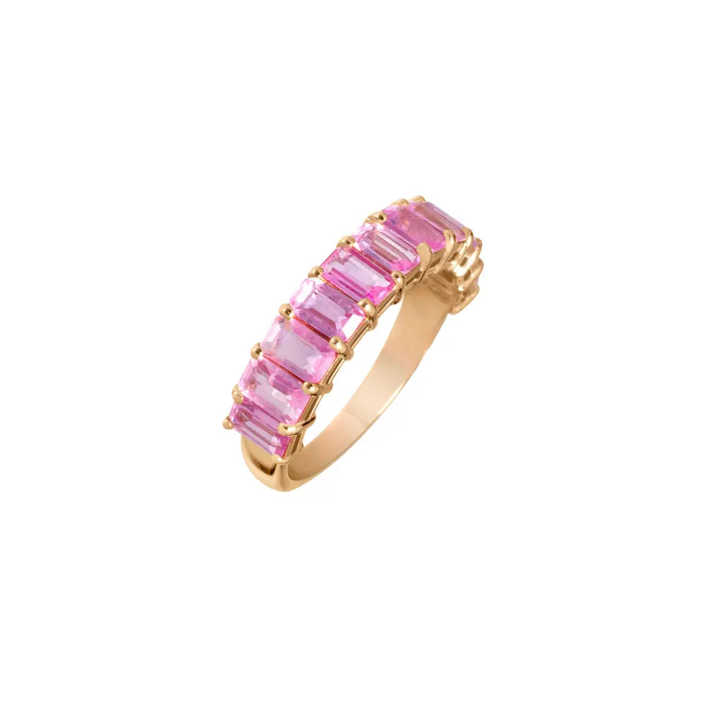 Pink Sapphire Half Ring-Princess Jewelry Shop