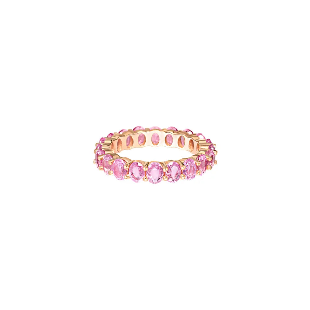 Pink Sapphire Oval Eternity Band-Princess Jewelry Shop