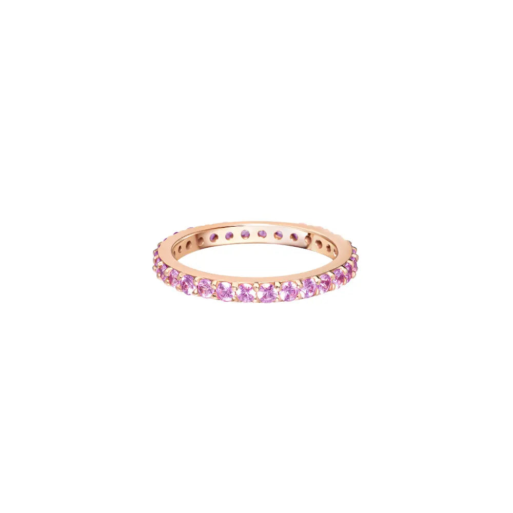 Pink Sapphire Pave Stack Band-Princess Jewelry Shop