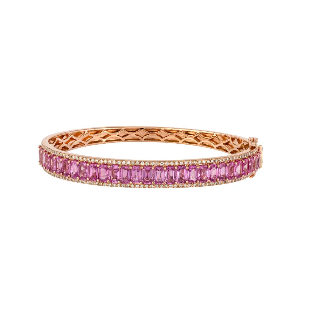 Pink Sapphire and Diamond Bangle-Princess Jewelry Shop