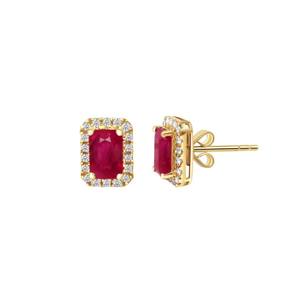   RETANG DIA STUD D0.2 Princess Jewelry Shop