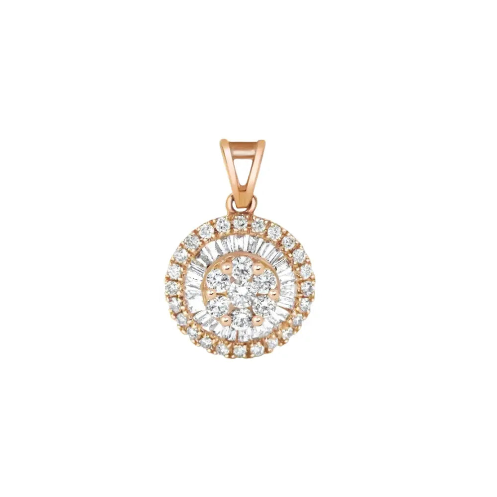   Radiant Circle Diamond Pendant in Rose Gold Princess Jewelry Shop