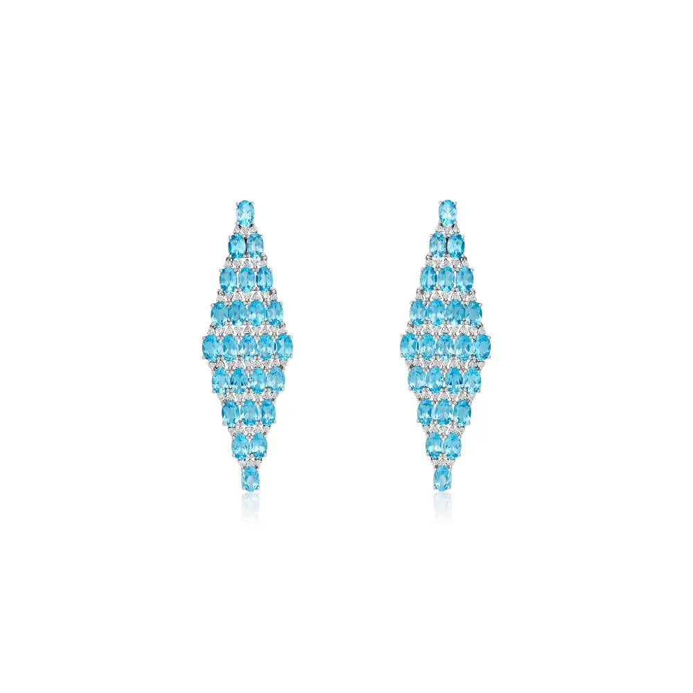 Rhombus Topaz Earring-Princess Jewelry Shop