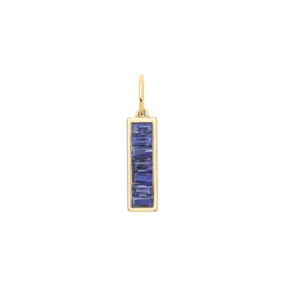   Ruby Baguette Bar Pendant in Yellow Gold Princess Jewelry Shop