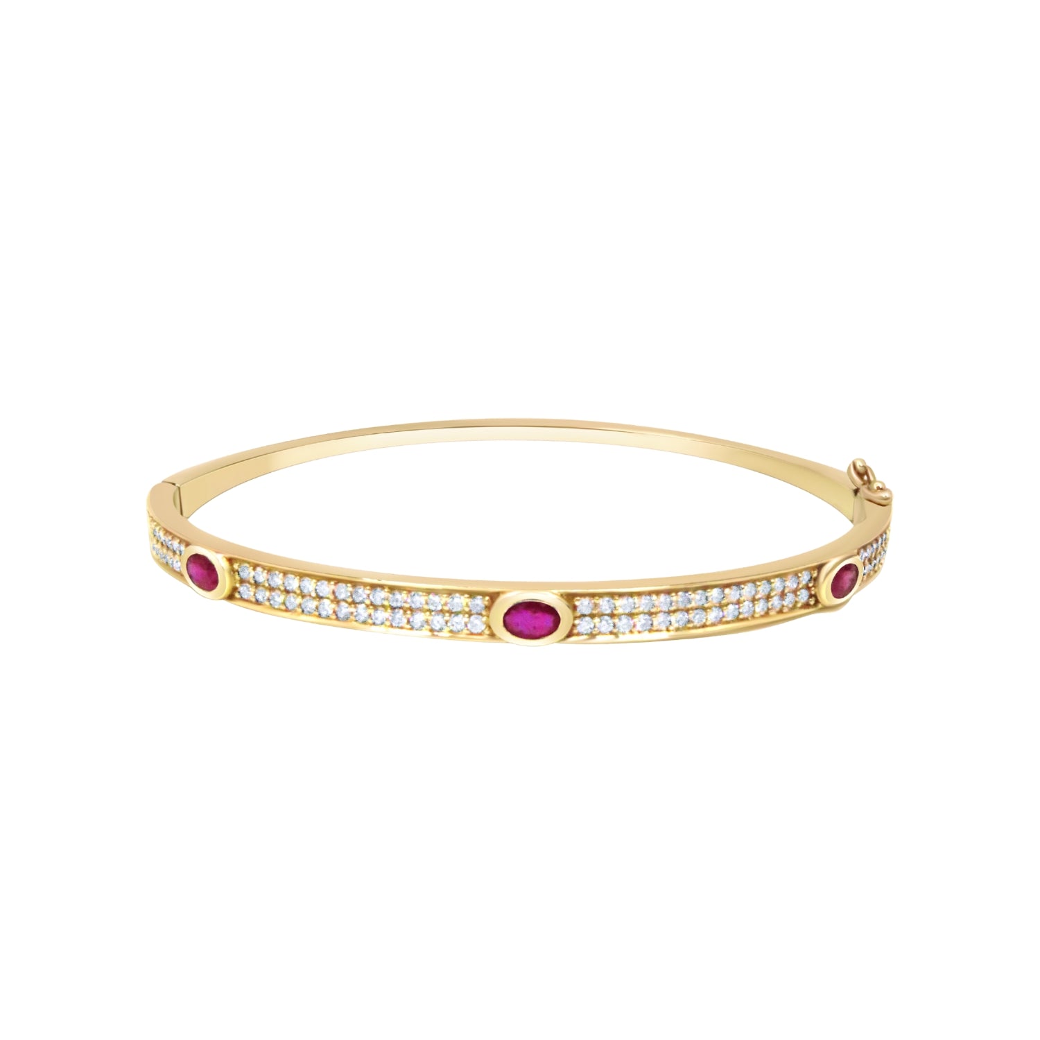 Ruby and Diamond Pavé Bangle Bracelet