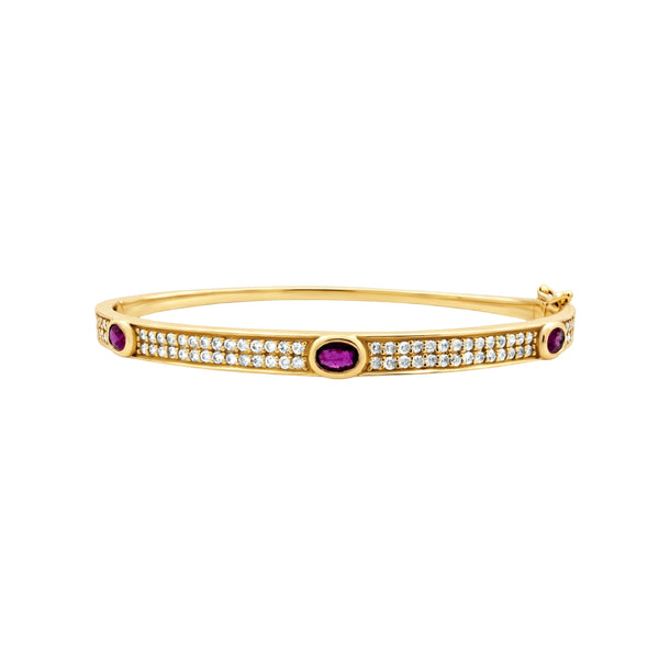 Ruby and Diamond Pavé Bangle Bracelet