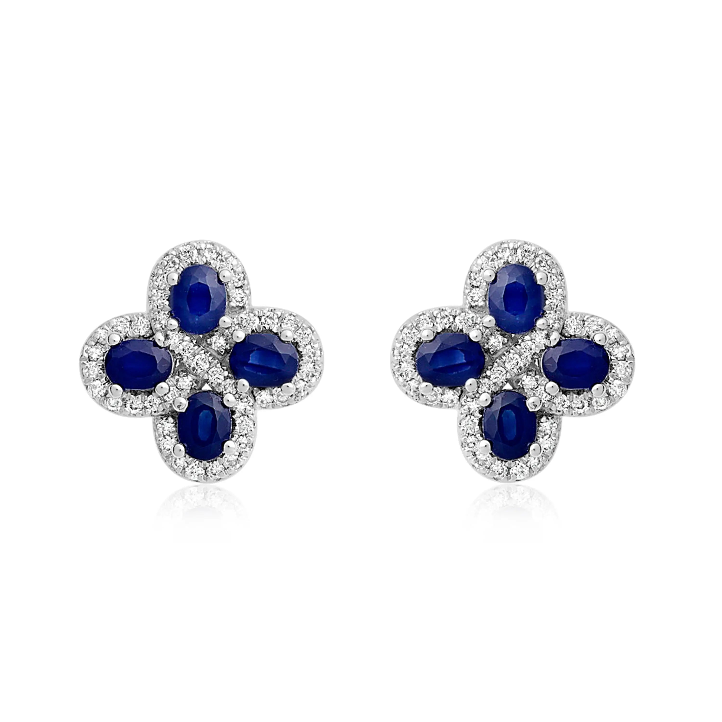   Sapphire Floral Earrings Princess Jewelry Shop