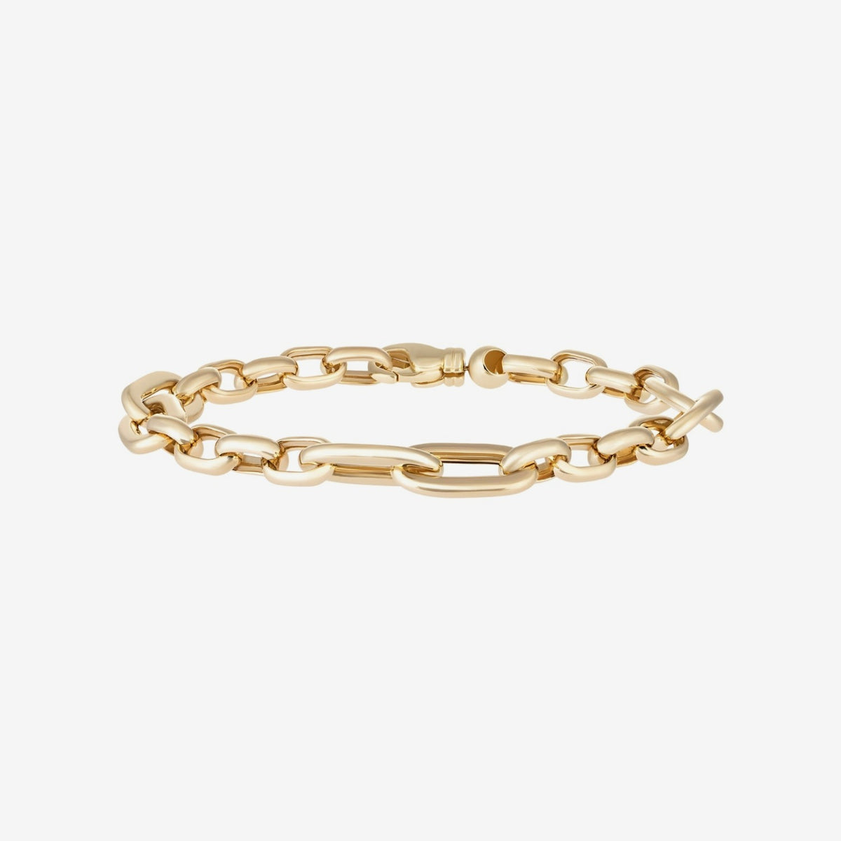 Sculpted Link Bracelet in Yellow Gold | JJ Jewelry