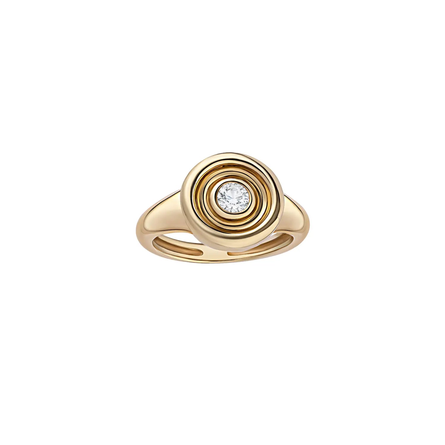 Single Diamond Round Button Ring-Princess Jewelry Shop