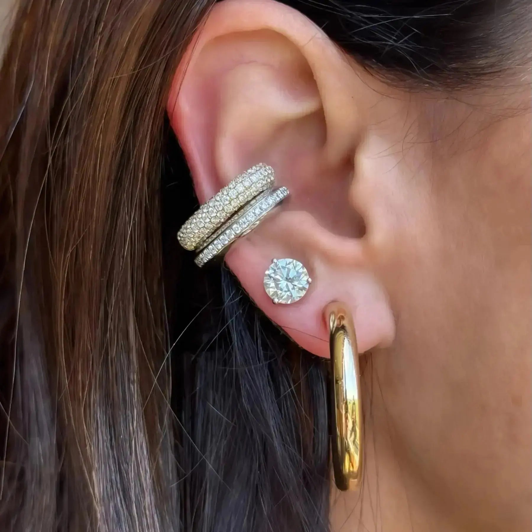   Pave Diamond Ear Cuffs Princess Jewelry Shop